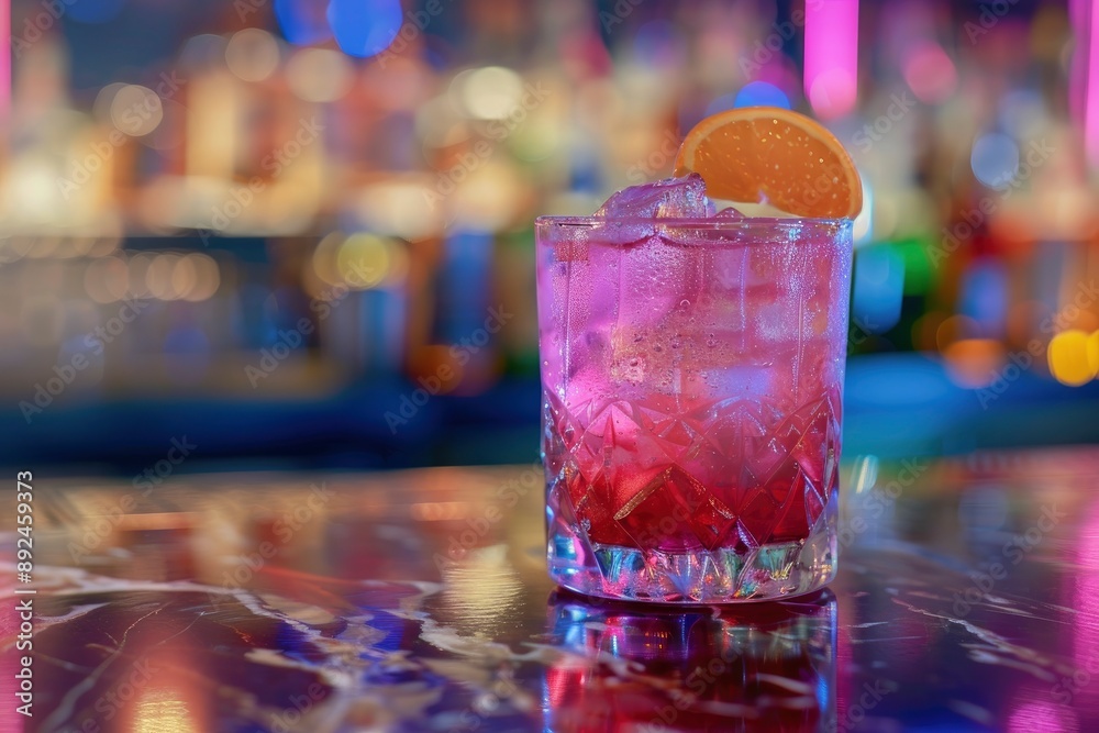 Sweet and cold cocktail on the bar - generative ai Sweet and cold cocktail on the bar - generative ai