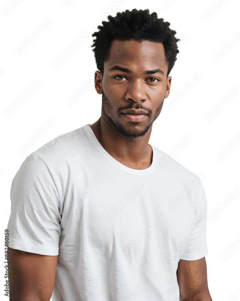 A Man in White T-Shirt on White Background A Man in White T-Shirt on White Background