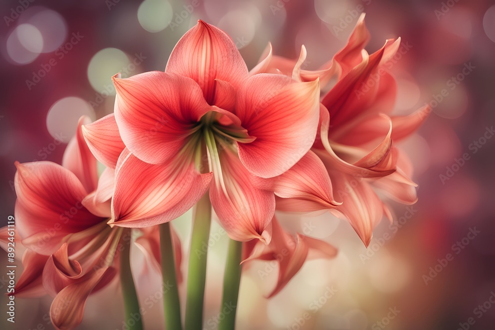 Amaryllis bokeh background, AI Generated Amaryllis bokeh background, AI Generated