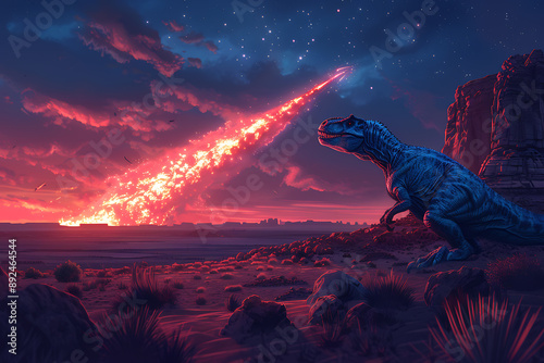 A huge impact of a meteorite that fell on the earth 66 million years ago, which led to the extinction of the dinosaurs and drastic changes in the Earth's environment
