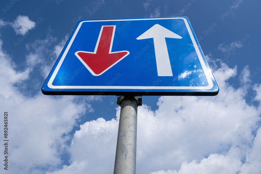 Dutch road sign: priority over oncoming vehicles Dutch road sign: priority over oncoming vehicles