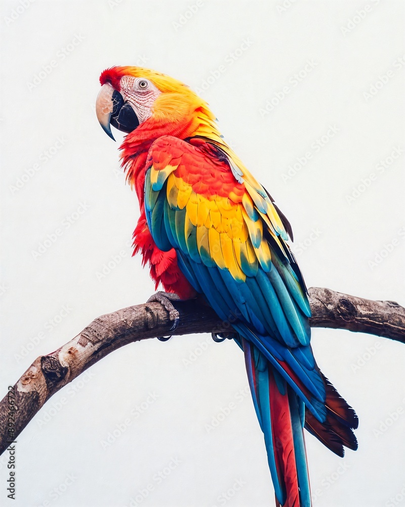 Fototapeta premium a colorful parrot perched on top of a tree branch