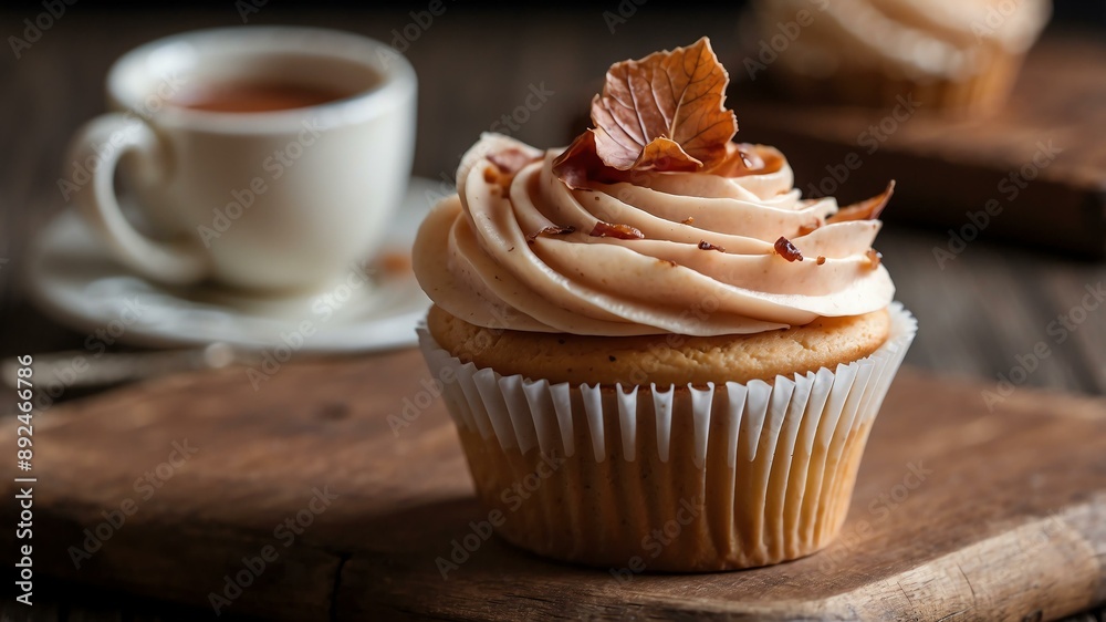 an image of a single perfectly frosted maple bacon cup background