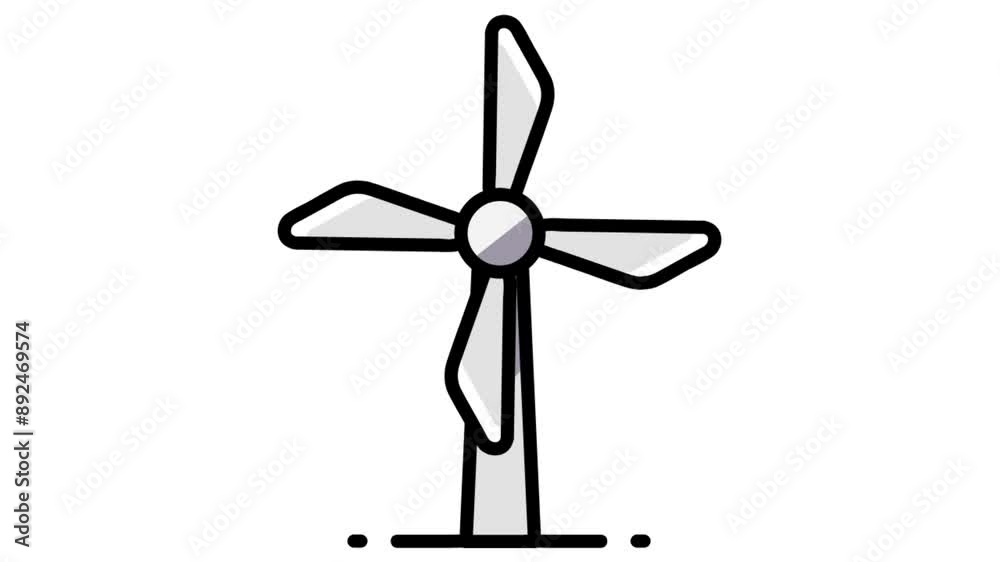 illustration of a rotating windmill on a white background illustration of a rotating windmill on a white background