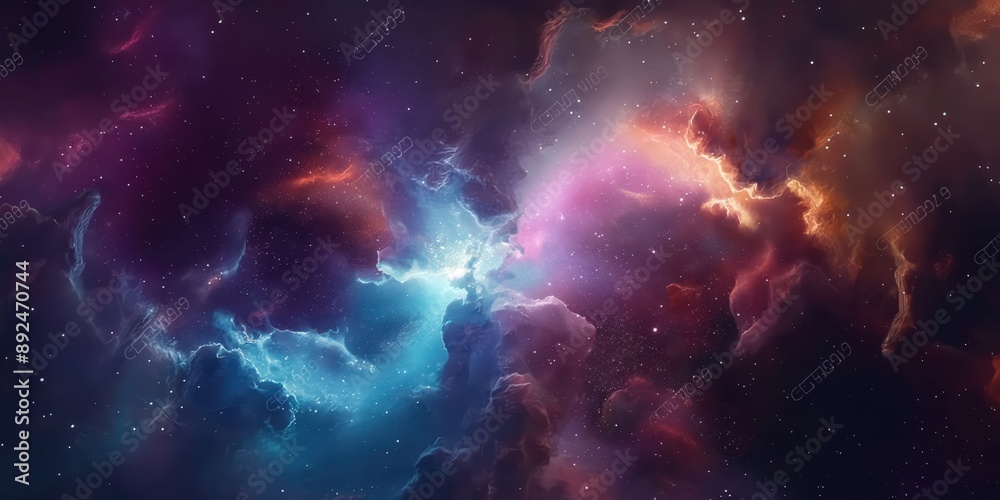 Colorful space galaxy cloud nebula. Stary night cosmos. Universe science astronomy. Supernova background wallpaper created by ai Colorful space galaxy cloud nebula. Stary night cosmos. Universe science astronomy. Supernova background wallpaper created by ai