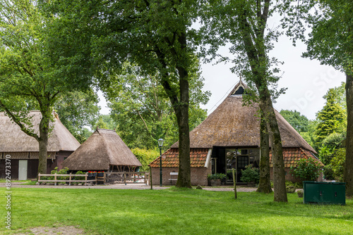 Landscape Esdorp or Brinkdorp Orvelte picturesque monumental little town in Drenthe in The Netherlands. photo