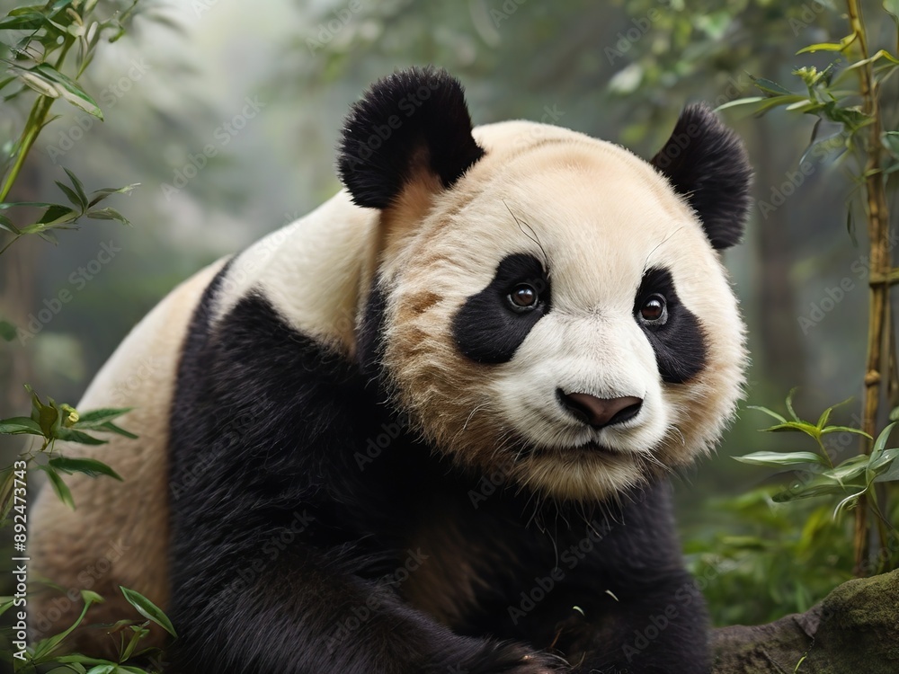 Obraz premium Close-up of a panda