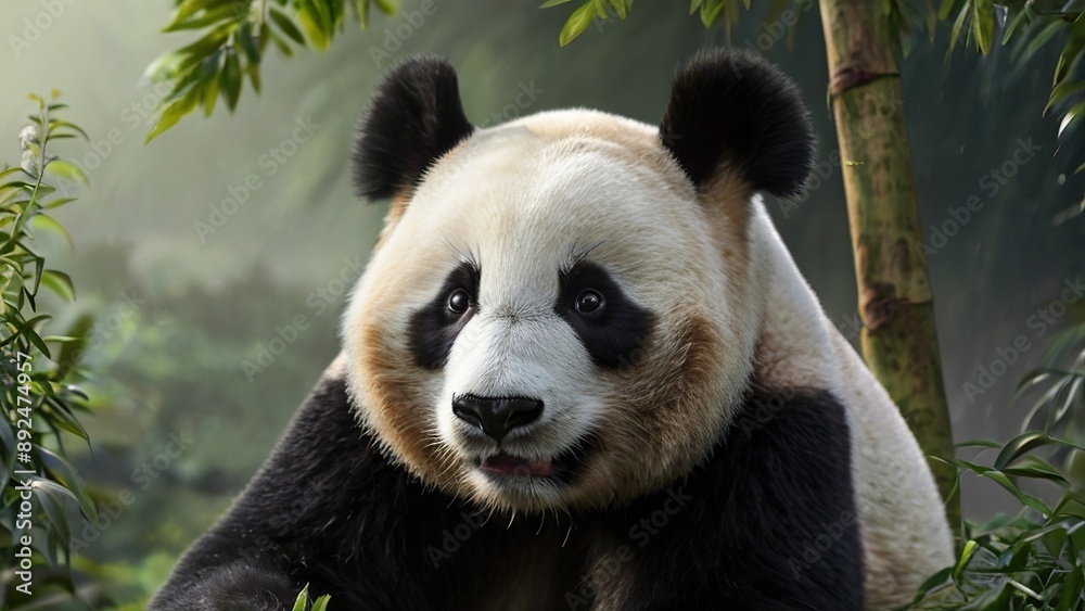Fototapeta premium A close-up of the big panda