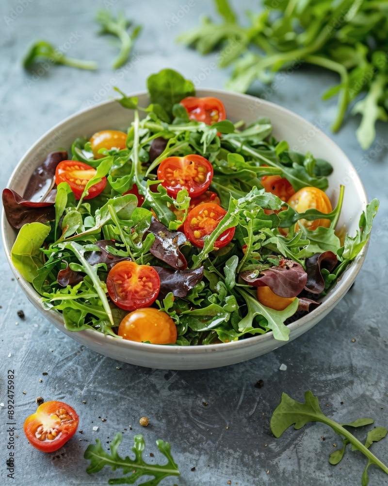 a white bowl filled with a salad on top of a table a white bowl filled with a salad on top of a table