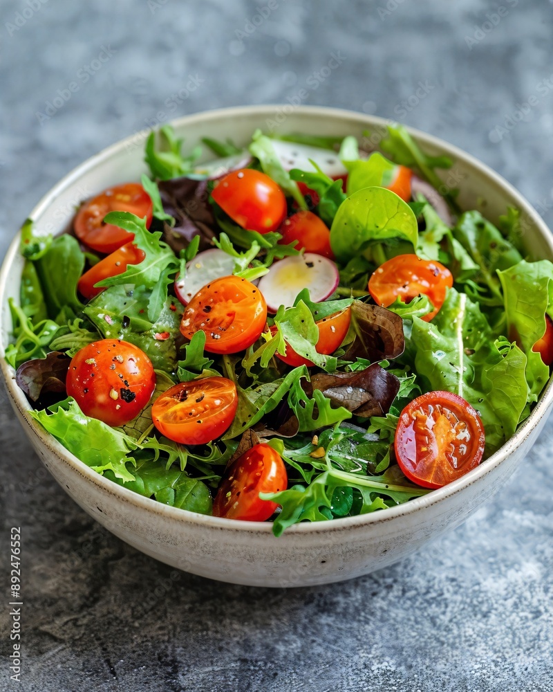 a white bowl filled with a salad on top of a table a white bowl filled with a salad on top of a table