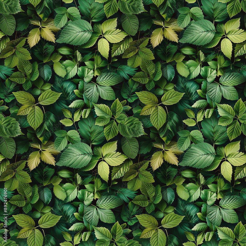 Lush green leaves pattern in natural setting Lush green leaves pattern in natural setting