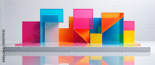 illustrazione con elementi geometrici astratti a tema surreale