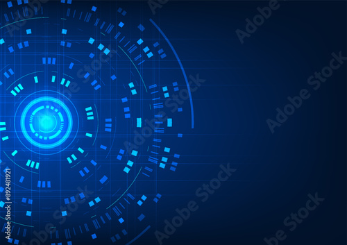 Technology circle background Hi-tech circles stacked with multiple layers. that is modern futuristic It represents the connection of information technology. Wallpaper related to digital technology