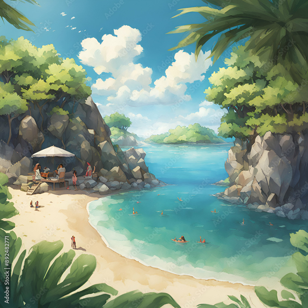 tropical island in the sea