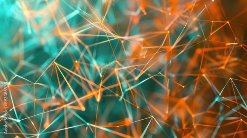 bstract network of orange and teal fibers, creating an energetic and engaging backdrop perfect for dynamic text