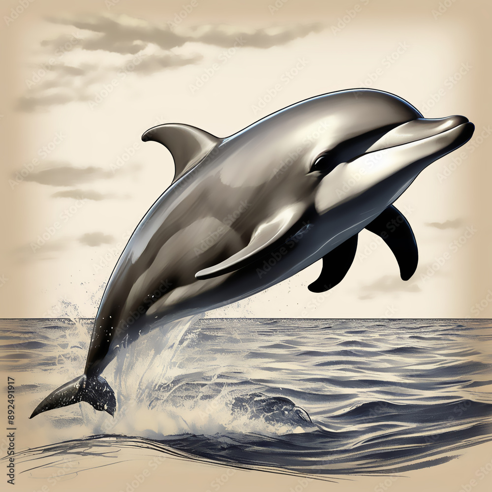 Obraz premium Dolphin jumping out of the water