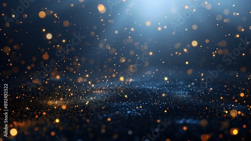 abstract blue black festive bokeh light particles textured background