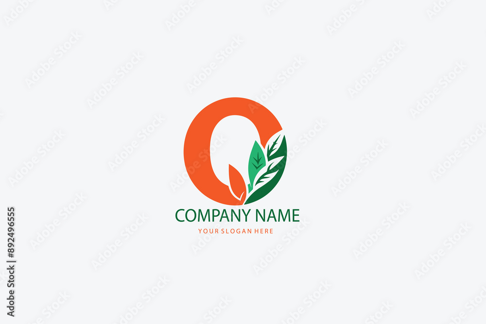 vector logo letter o with leaves vector logo letter o with leaves