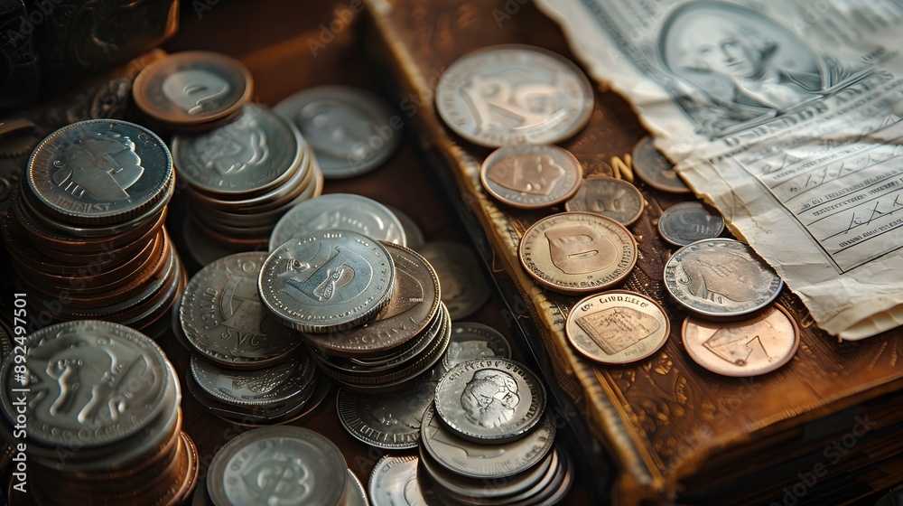 Stacked of coin money with account book finance and banking concept for background.concept in grow and walk step by step for success in business. Stacked of coin money with account book finance and banking concept for background.concept in grow and walk step by step for success in business.