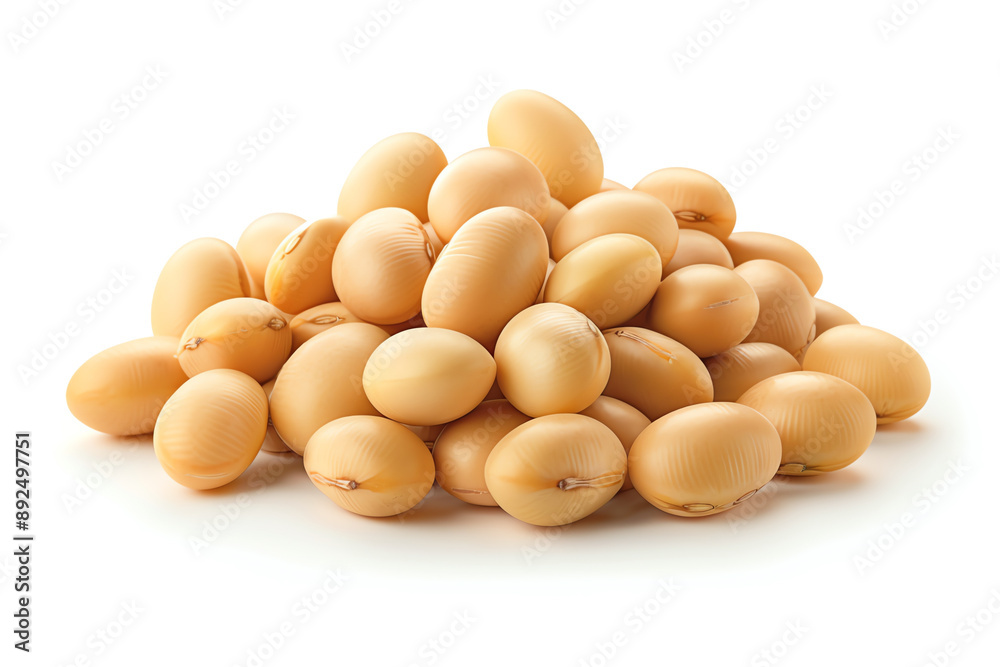 Soybeans, isolated on white background.