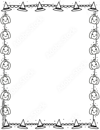 Hand Drawn Doodle Clip Art Page Border Frames. Halloween Frames. Halloween borders. Halloween doodle. Halloween clipart.