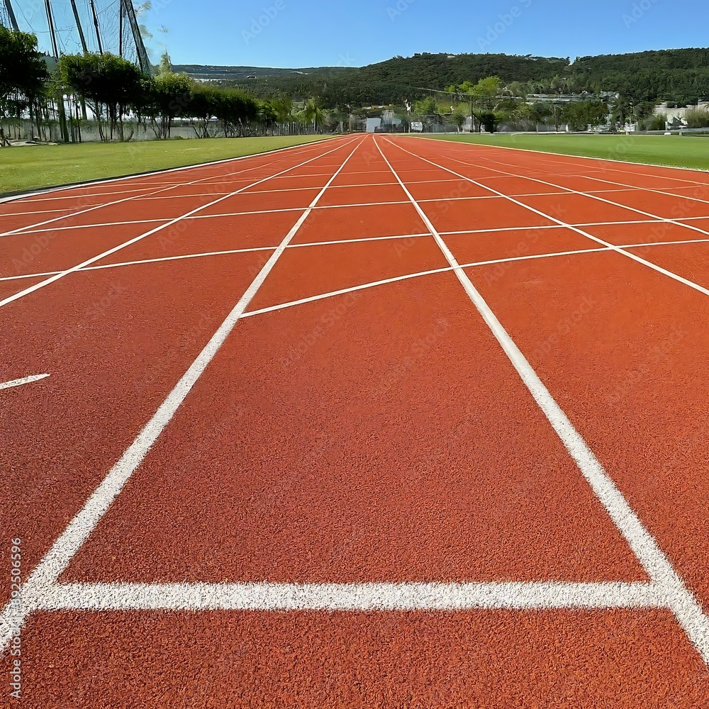 Fototapeta premium Running track in a stadium