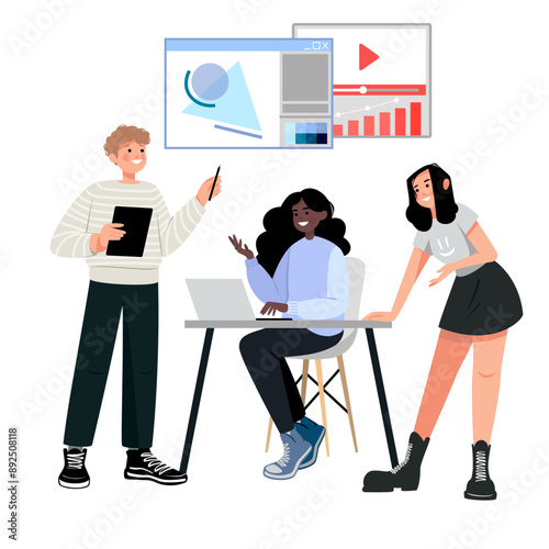 People discussing new project in the office