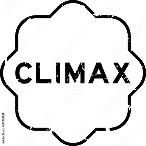 Grunge black climax word rubber seal stamp on white background