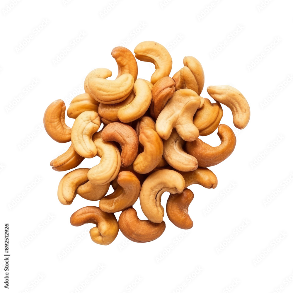 Isolated Cashew Nuts Piled Together Without Background. Isolated Cashew Nuts Piled Together Without Background.
