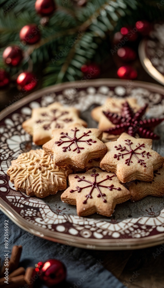 a plate of christmas cookies on a table a plate of christmas cookies on a table