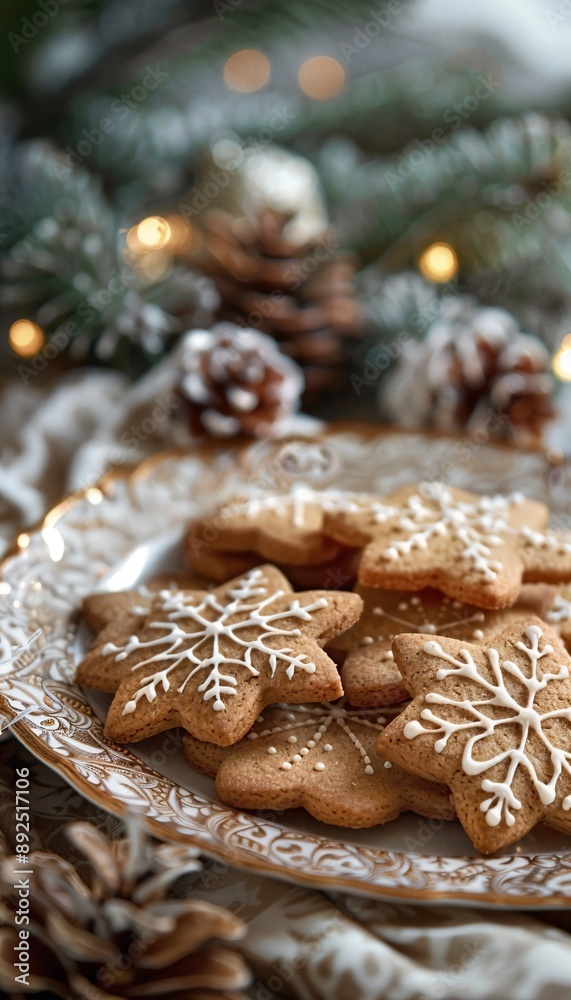 a plate full of cookies with snowflakes on them a plate full of cookies with snowflakes on them