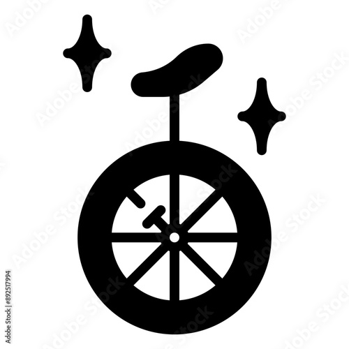 unicycle icon, glyph icon style