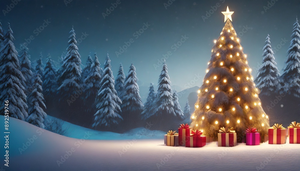 Obraz premium christmas tree in the city