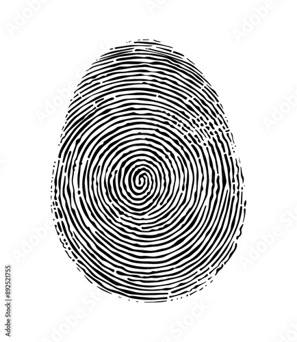 finger print engraving black and white outline