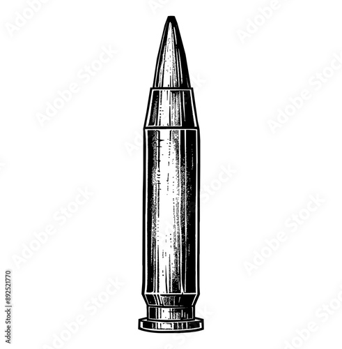 gun bullet engraving black and white outline