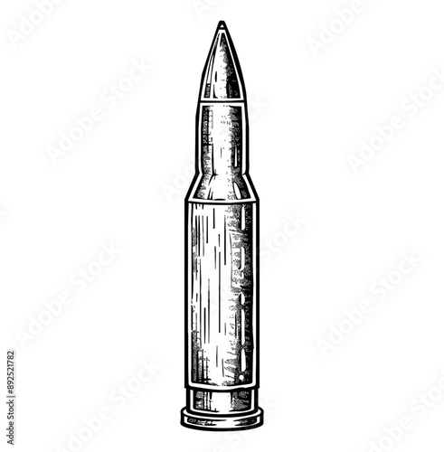 gun bullet engraving black and white outline