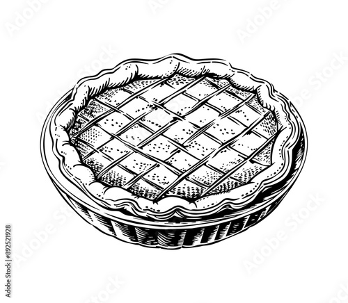 pie engraving black and white outline