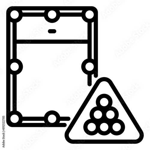 billiard icon, line icon style