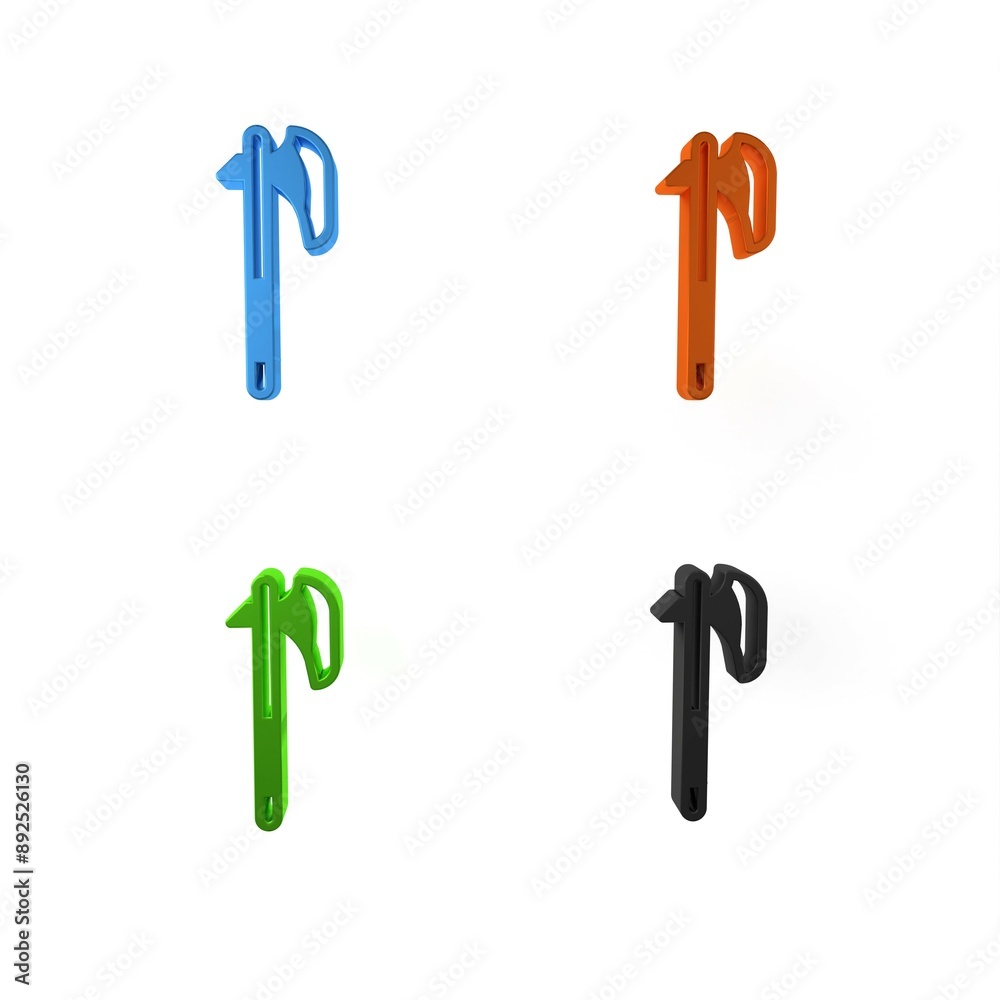 Colorful Medieval axe icon isolated on white background. Battle axe, executioner axe. Medieval weapon. Minimalism concept. 3D render illustration Colorful Medieval axe icon isolated on white background. Battle axe, executioner axe. Medieval weapon. Minimalism concept. 3D render illustration