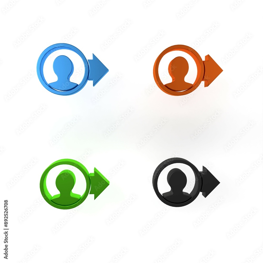 Colorful Create account screen icon isolated on white background. Minimalism concept. 3D render illustration Colorful Create account screen icon isolated on white background. Minimalism concept. 3D render illustration