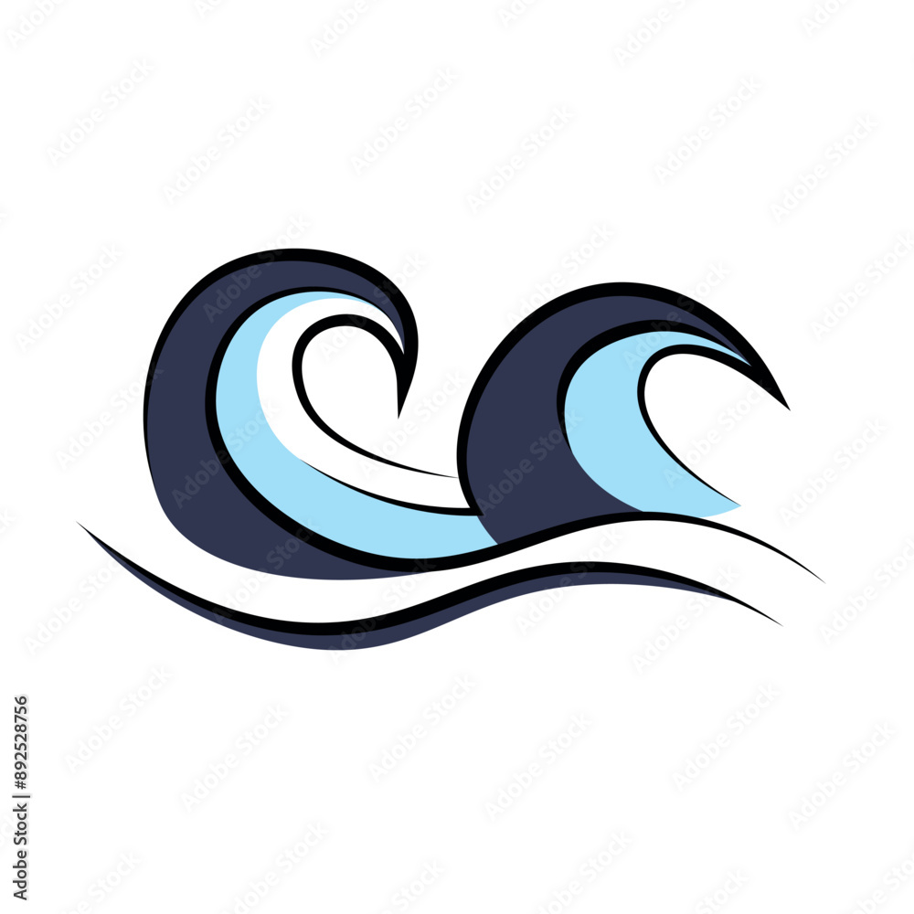 abstract blue wave logo on white background abstract blue wave logo on white background