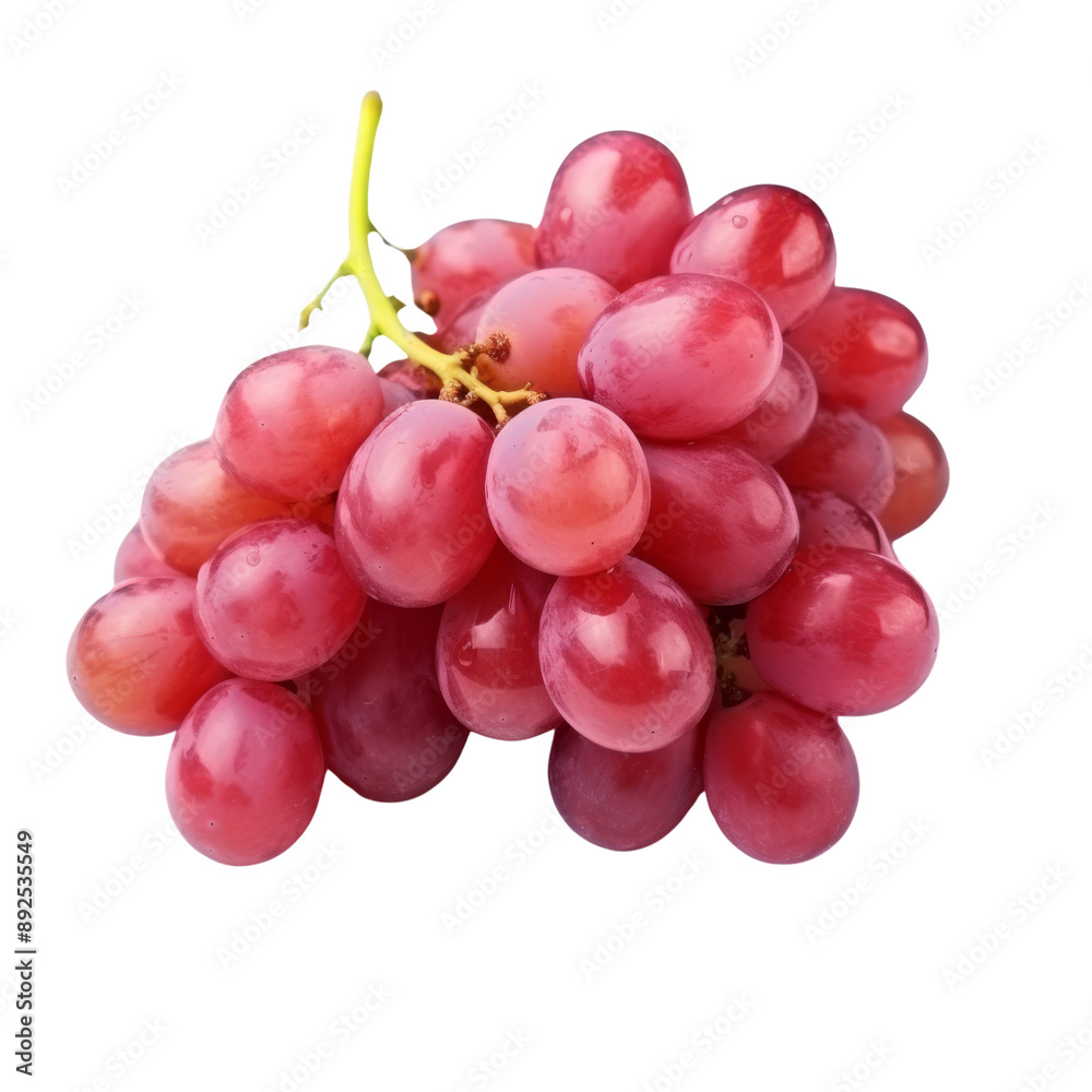 Fototapeta premium Fresh Red Grapes Isolated Without Background for Transparency.