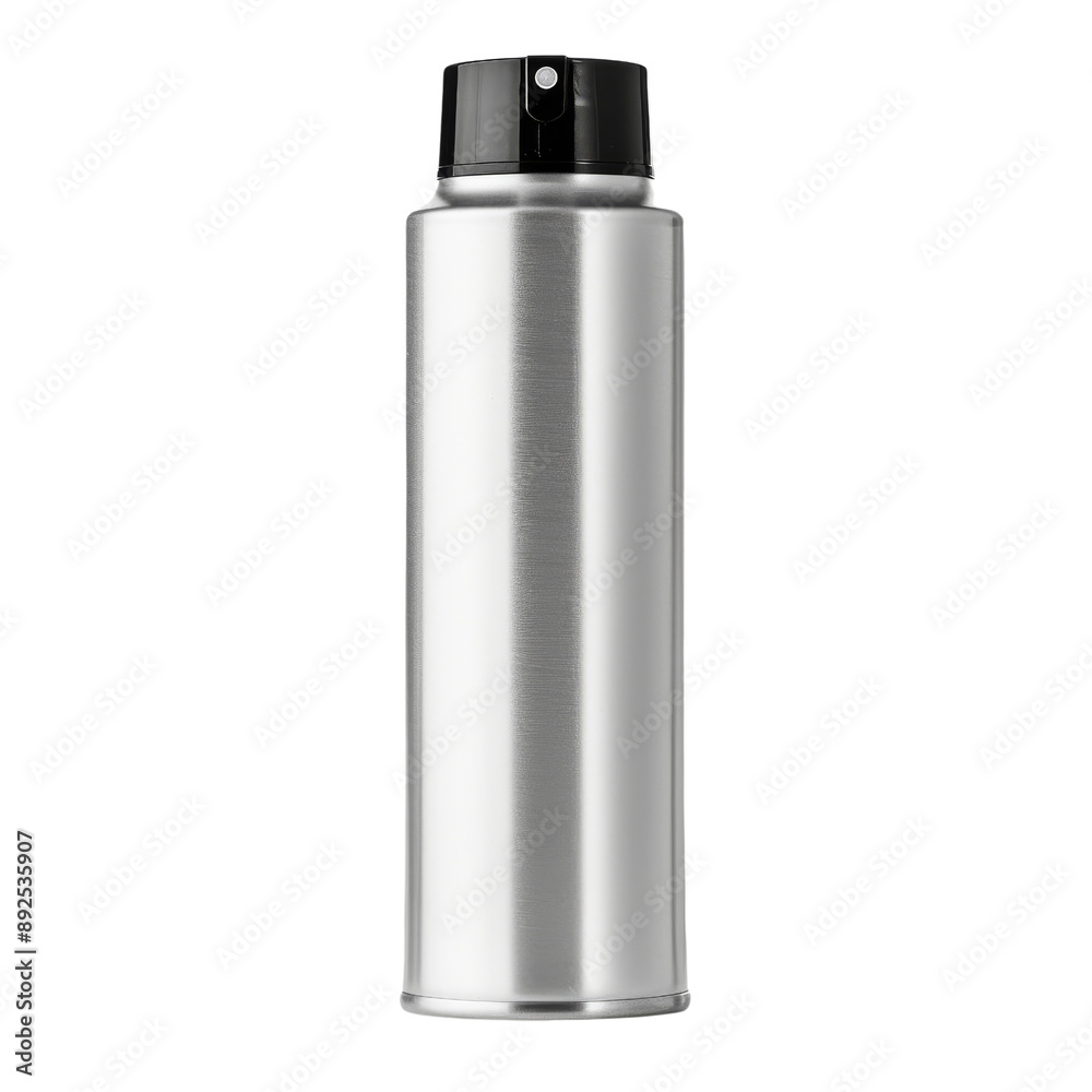 Isolated Silver Hair Spray Can with Black Spray Nozzle. Isolated Silver Hair Spray Can with Black Spray Nozzle.