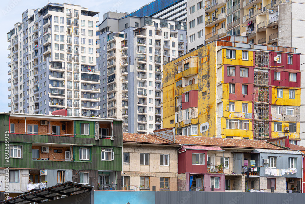 Picturesque fragments of houses in Batumi. Picturesque fragments of houses in Batumi.