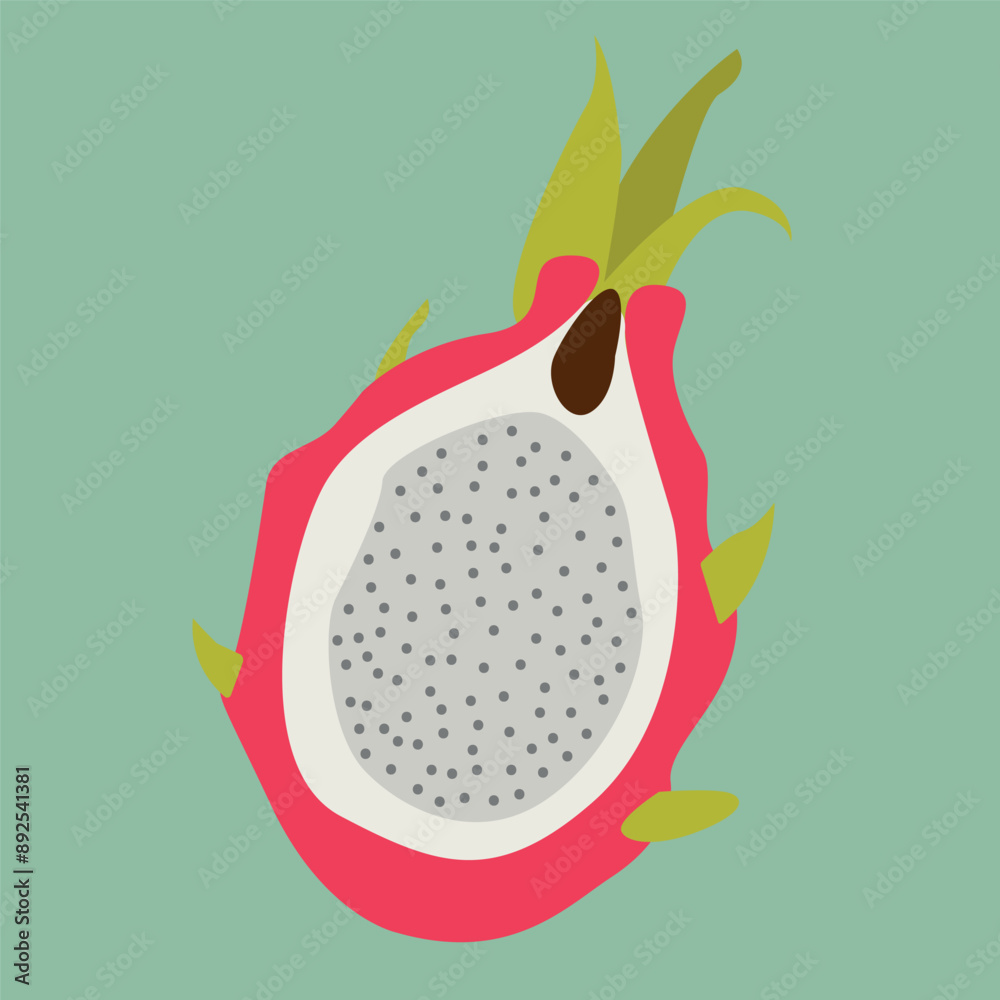 Pattaya is a tropical fruit in the vector. An image of a slice of fruit. Pattaya is a tropical fruit in the vector. An image of a slice of fruit.