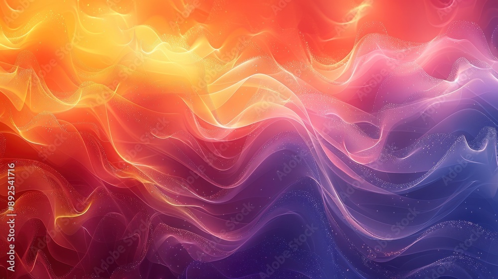 Obraz premium Abstract Wavy Background with Glowing Lines