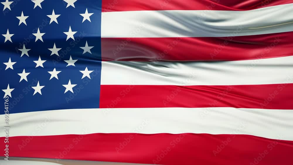 Patriotic Breeze: American Flag Flapping in the Wind Close-Up Patriotic Breeze: American Flag Flapping in the Wind Close-Up