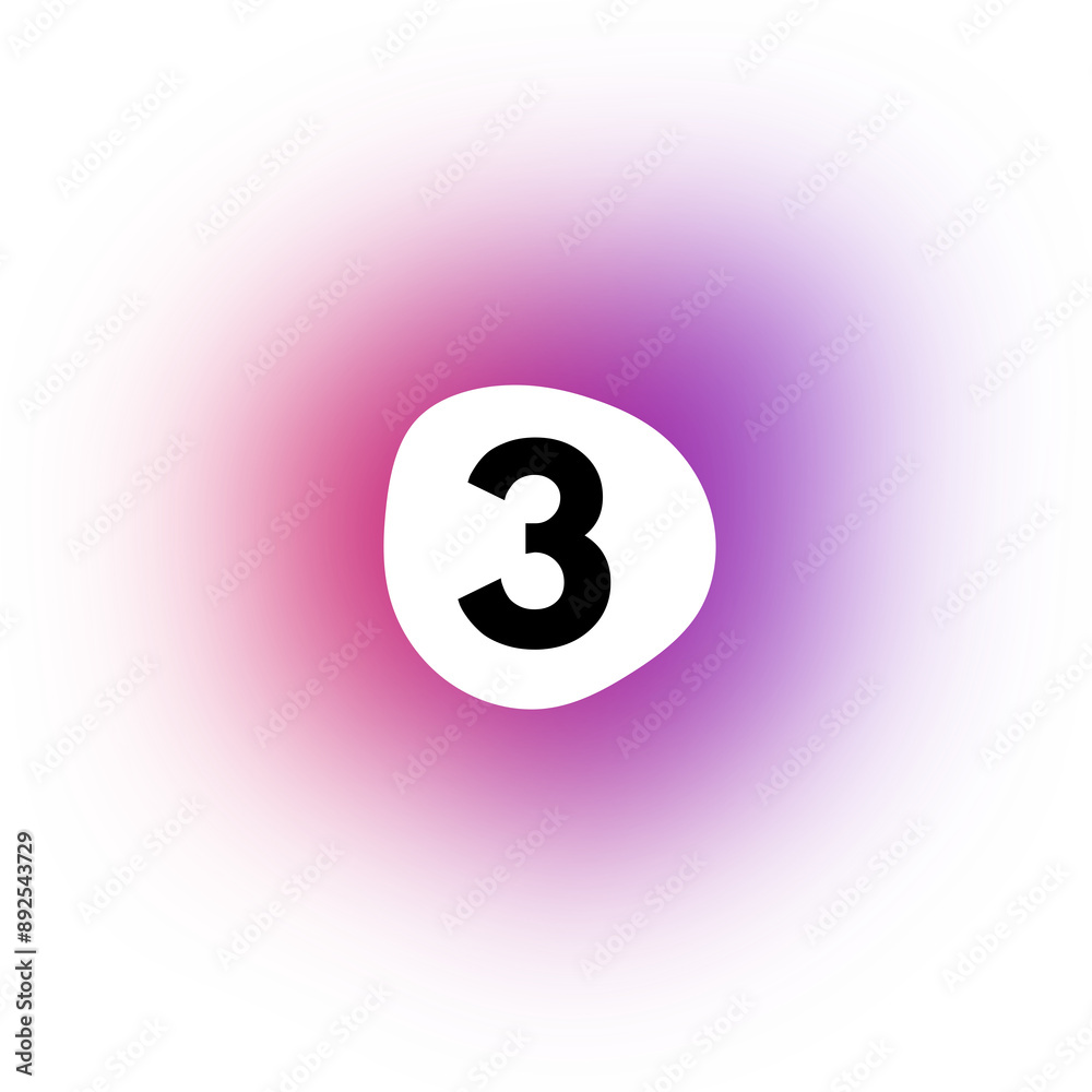 number 3 icon on transparent background with purple blur gradient number 3 icon on transparent background with purple blur gradient