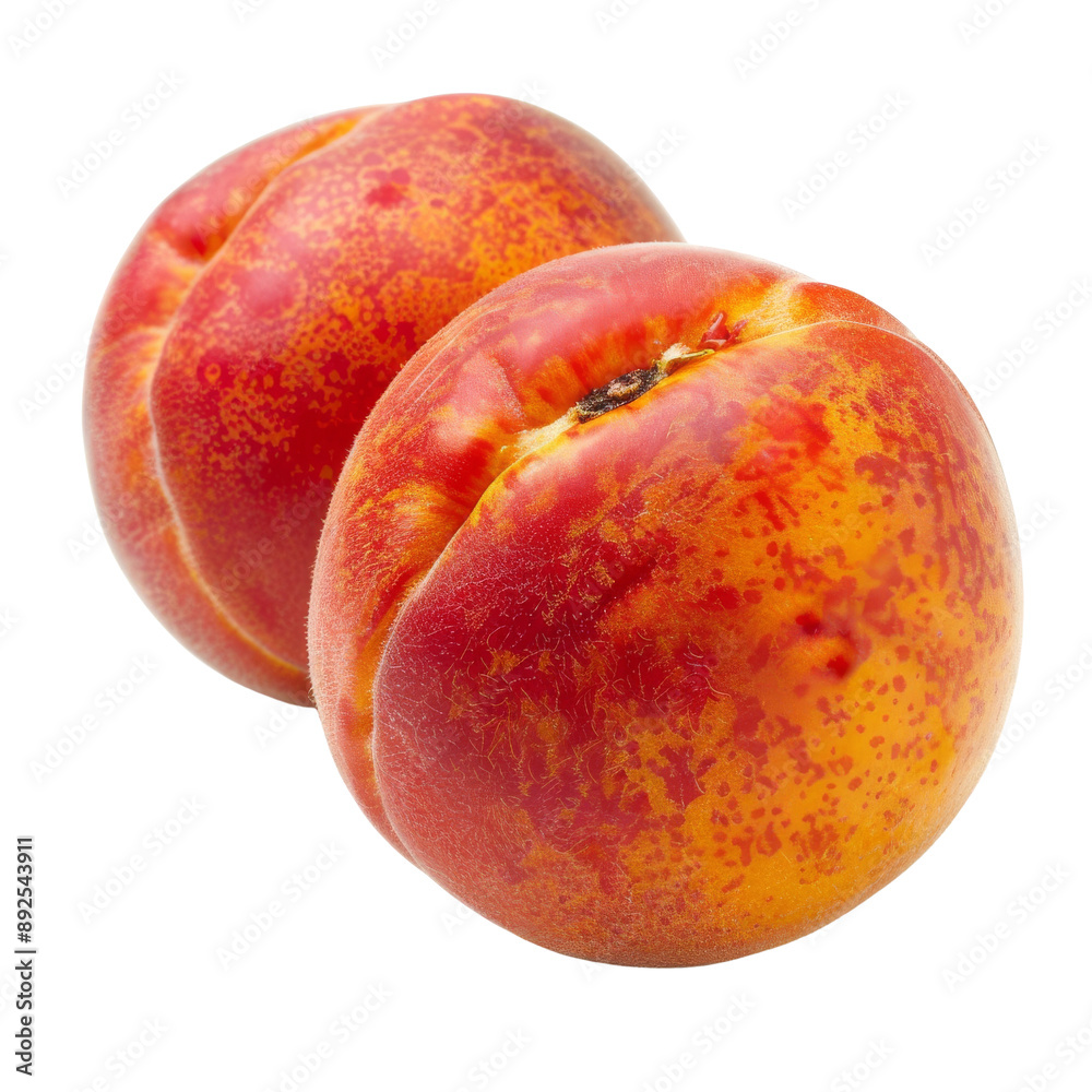 Fototapeta premium Isolated Nectarines with Vibrant Red and Orange Skin Texture