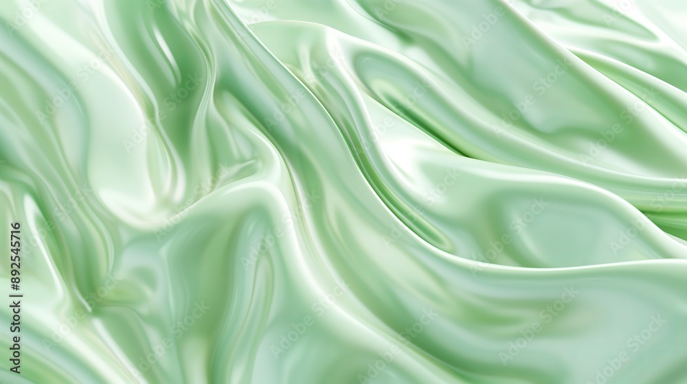 A close-up of swirling light green cream in motion. A close-up of swirling light green cream in motion.